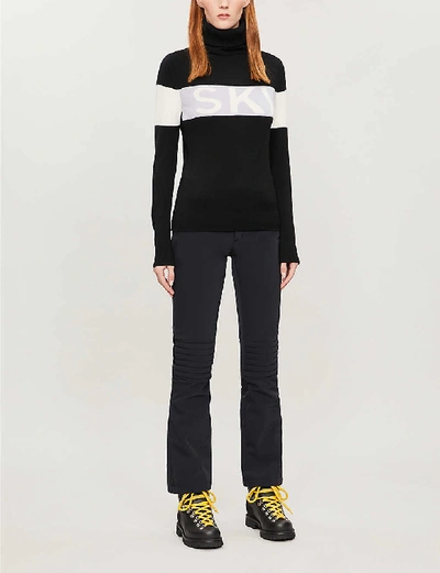 Perfect Moment Aurora Flared Stretch-shell Ski Trousers In Black
