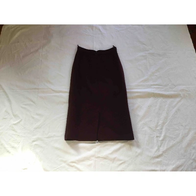 Pre-owned Prada Wool Mid-length Skirt In Burgundy
