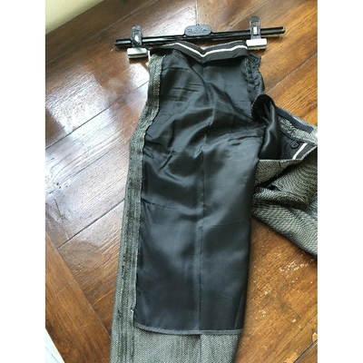 Pre-owned Calvin Klein Silk Straight Pants In Grey