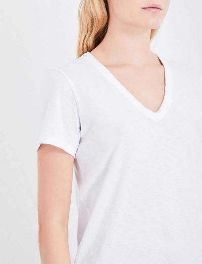 Shop Rag & Bone Women's Bright White V-neck Cotton-jersey T-shirt