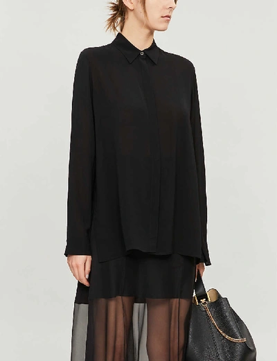 Shop The Row Carla Relaxed-fit Crepe Shirt In Black