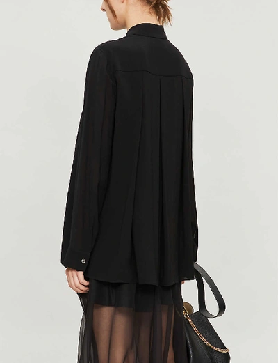 Shop The Row Carla Relaxed-fit Crepe Shirt In Black