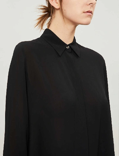Shop The Row Carla Relaxed-fit Crepe Shirt In Black