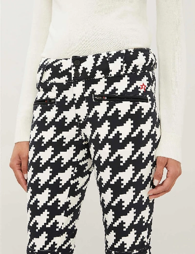 Perfect Moment Aurora Houndstooth High-rise Flared Ski Trousers In  Houndstooth-black-snow-white