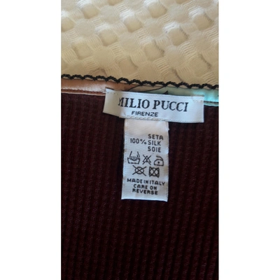 Pre-owned Emilio Pucci Silk Jersey Top In Burgundy