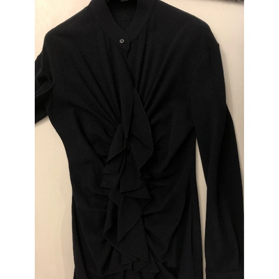 Pre-owned Givenchy Wool Mid-length Dress In Black