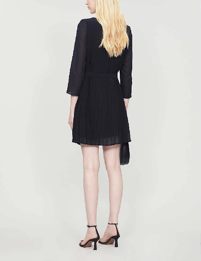 Shop Claudie Pierlot Womens Black Rififiplissee Crepe Midi Dress 8