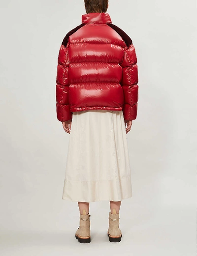 Shop Moncler Chouette Shell-down Coat In Red