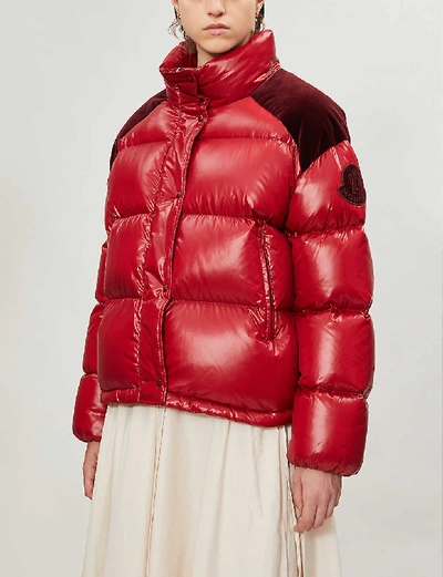 Shop Moncler Chouette Shell-down Coat In Red
