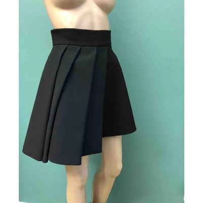 Pre-owned Fausto Puglisi Wool Mini Skirt In Black