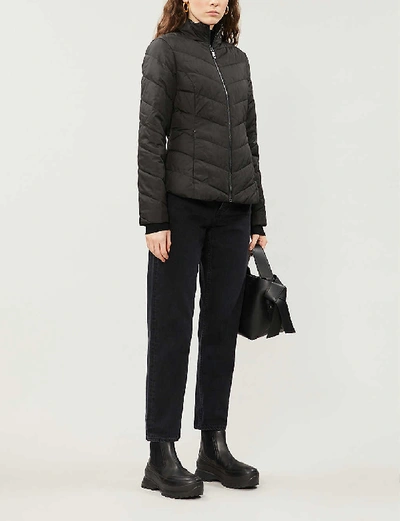 Shop Ted Baker Renika Packaway Padded Shell Jacket In Black