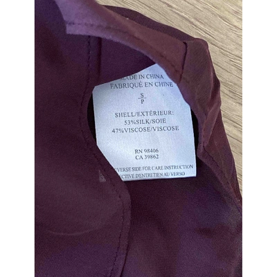 Pre-owned Theory Silk Shirt In Burgundy
