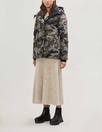 Shop Canada Goose Rideau Camouflage-print Hooded Shell-down Jacket