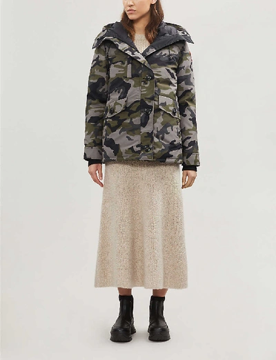 Shop Canada Goose Rideau Camouflage-print Hooded Shell-down Jacket