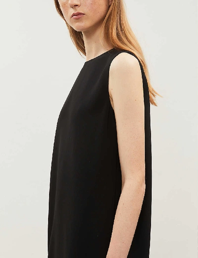 Shop Theory Column Sleeveless Crepe Mini Dress In Black