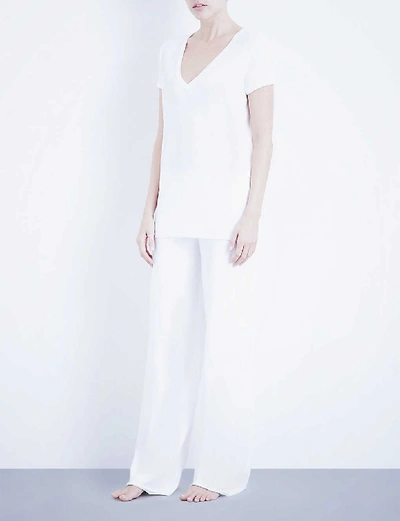 Shop Skin Women's White V-neck Easy Pima-cotton T-shirt, Size: Xs