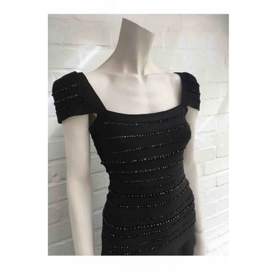 Pre-owned Herve Leger Mini Dress In Black