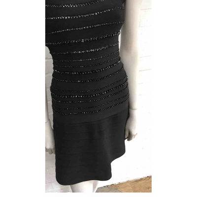 Pre-owned Herve Leger Mini Dress In Black