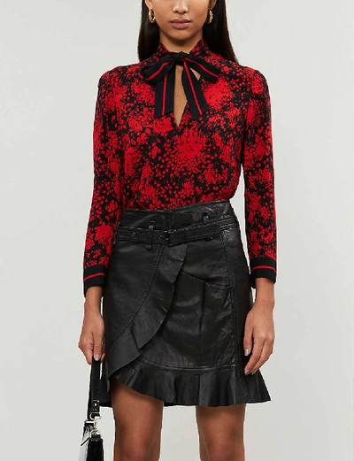 Shop Claudie Pierlot Blydee Graphic-print Woven Shirt In Print Fonce