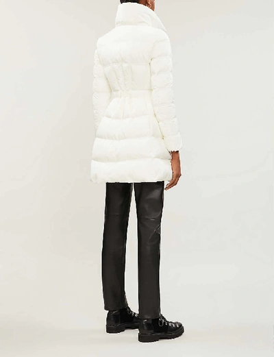 Shop Moncler Accenteur Belted Shell-down Coat In White