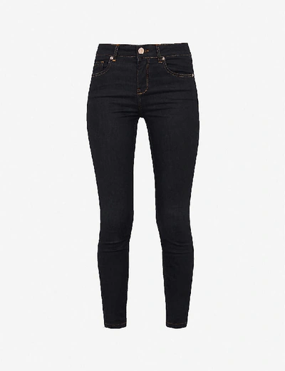 Shop Ted Baker Mid-rise Skinny Stretch-denim Jeans In Dark Blue