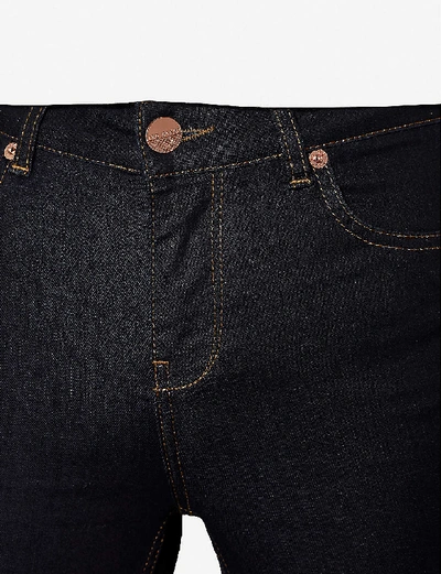 Shop Ted Baker Mid-rise Skinny Stretch-denim Jeans In Dark Blue