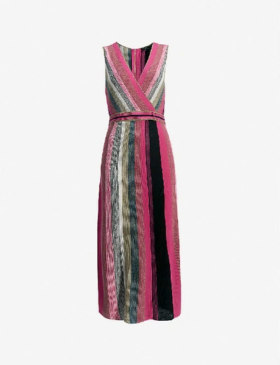 Shop Ted Baker Sofinaa Striped Knitted Midi Dress In Brt-pink
