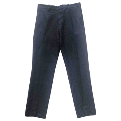 Pre-owned Burberry Trousers In Navy