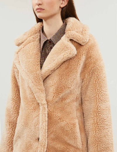 Shop Topshop Frances Faux-fur Coat In Camel