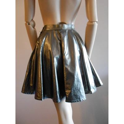 Pre-owned Yohji Yamamoto Mini Skirt In Silver