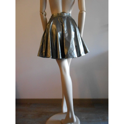 Pre-owned Yohji Yamamoto Mini Skirt In Silver