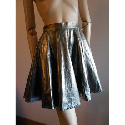 Pre-owned Yohji Yamamoto Mini Skirt In Silver