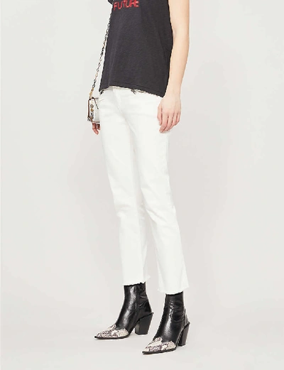 Shop Zadig & Voltaire Zadig&voltaire Womens Judo (white) Ava Raw-hem Skinny High-rise Jeans