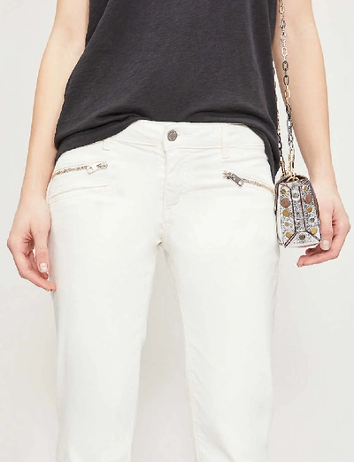 Shop Zadig & Voltaire Zadig&voltaire Womens Judo (white) Ava Raw-hem Skinny High-rise Jeans