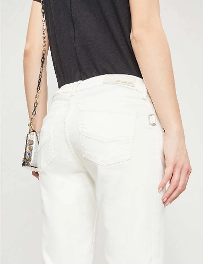Shop Zadig & Voltaire Zadig&voltaire Womens Judo (white) Ava Raw-hem Skinny High-rise Jeans