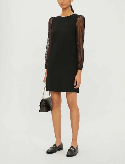 Shop Claudie Pierlot Reverence Woven Mini Dress In Black