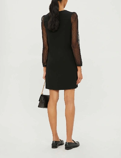 Shop Claudie Pierlot Reverence Woven Mini Dress In Black