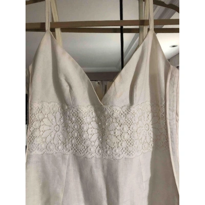 Pre-owned Dolce & Gabbana White Linen Dress