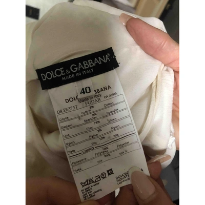 Pre-owned Dolce & Gabbana White Linen Dress
