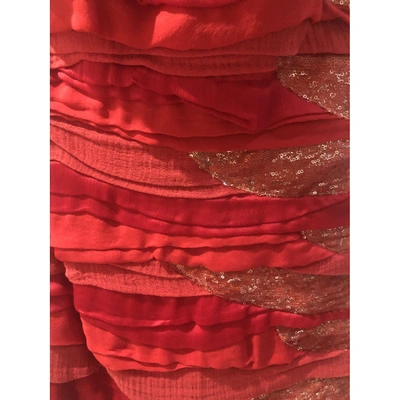 Pre-owned Jay Ahr Silk Mini Dress In Red