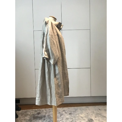 Pre-owned By Malene Birger Linen Coat In Gold