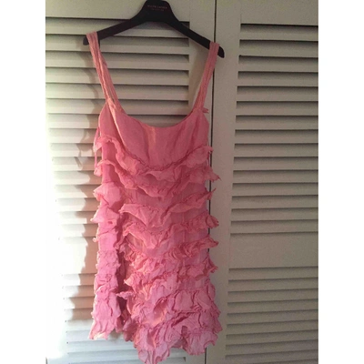 Pre-owned Ralph Lauren Silk Mid-length Dress In Pink