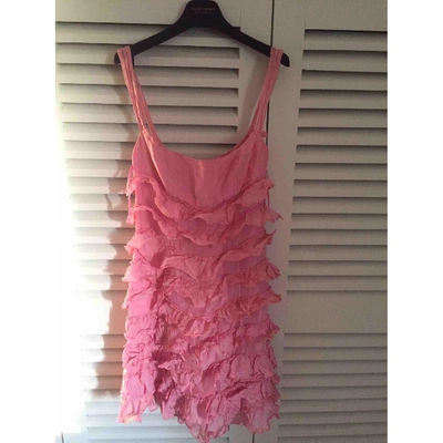 Pre-owned Ralph Lauren Silk Mid-length Dress In Pink