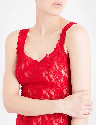 Shop Hanky Panky Signature Stretch-lace Camisole In Red
