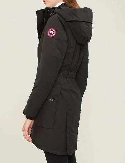 Shop Canada Goose Womens Black Kinley Hooded Woven Jacket Xs