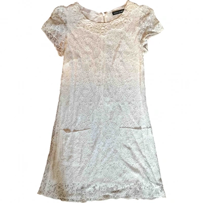 Pre-owned Dolce & Gabbana Mini Dress In White