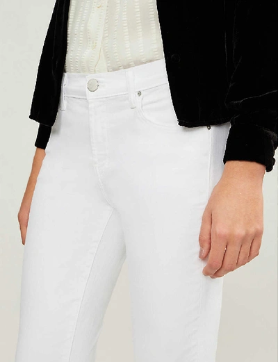 Shop J Brand 835 Capri Skinny Mid-rise Jeans In Blanc