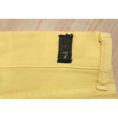 Pre-owned 7 For All Mankind Slim Jeans In Yellow