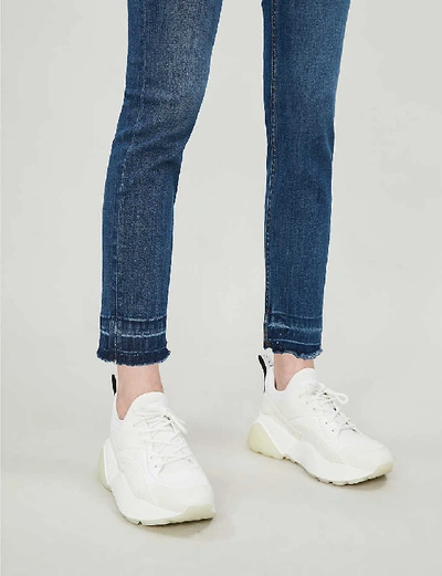 Shop Maje Presto High-rise Cropped Straight-leg Jeans In Blue