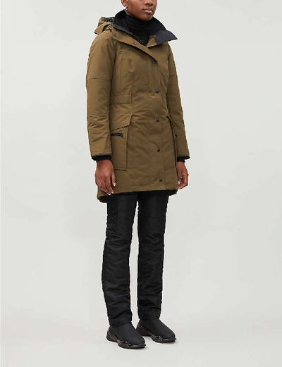 Shop Canada Goose Kinley Hooded Woven Jacket In Military